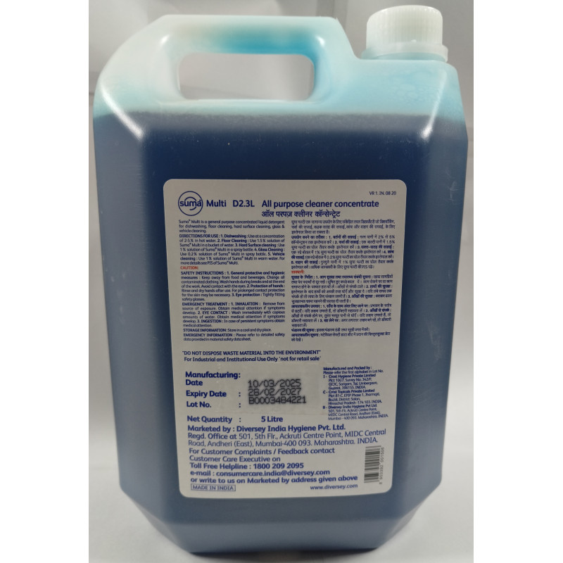 Diversey  Suma Multi D2.3L All-Purpose Cleaner Concentrate